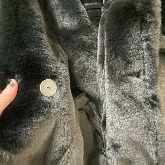 NWT French Connection Vegan Black Shearling Jacket - Picture 7 of 10